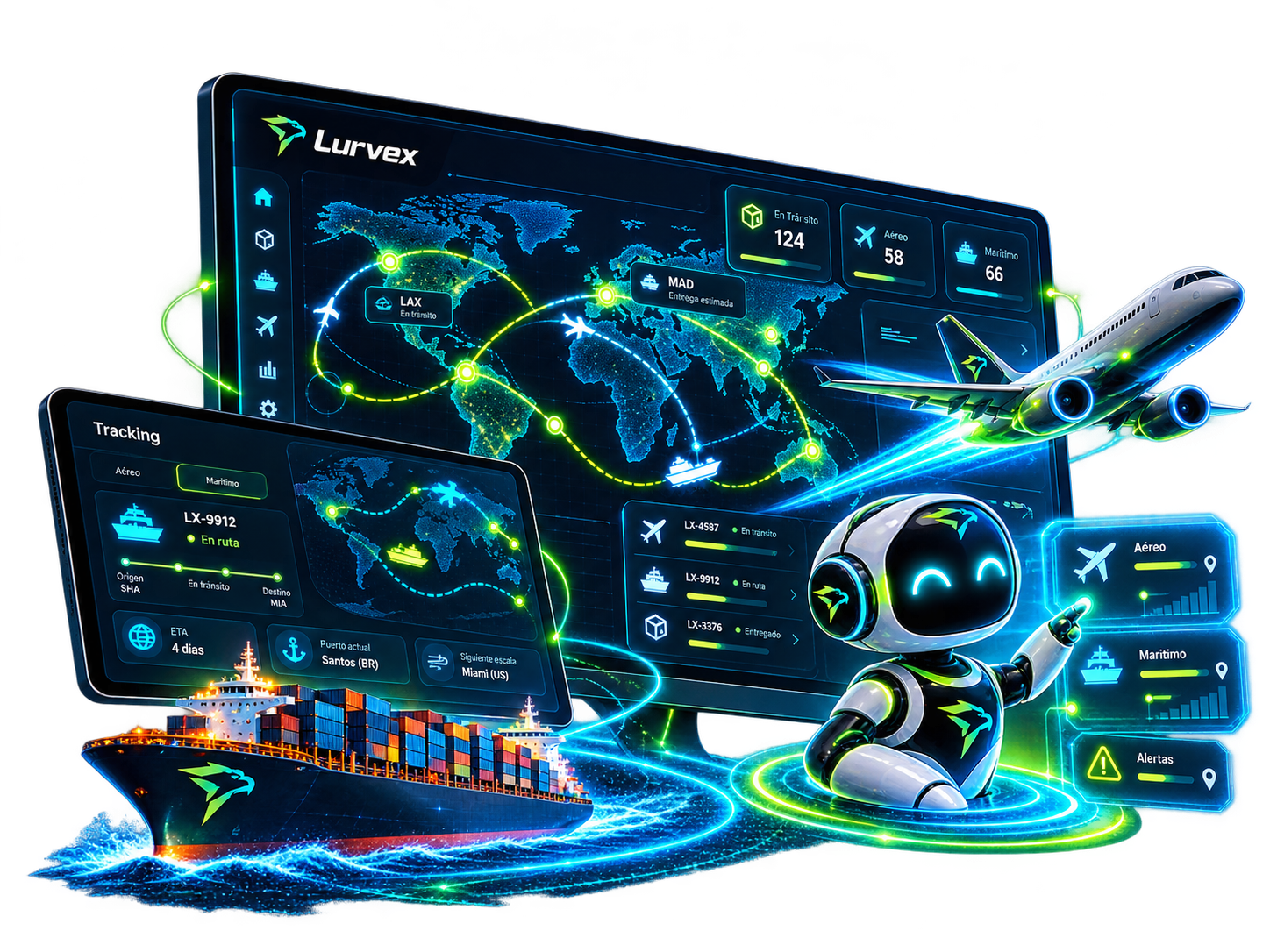 Dashboard de seguimiento marítimo y aéreo